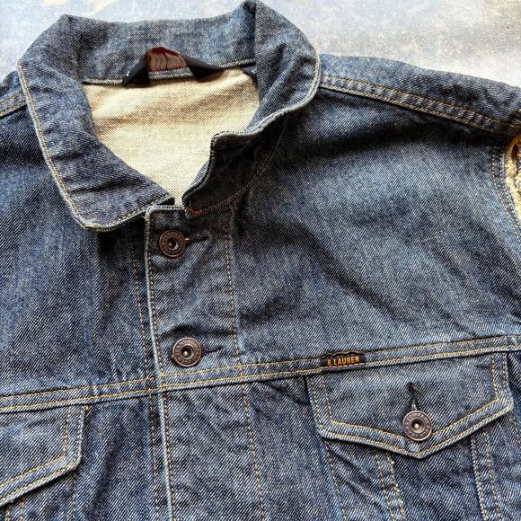 Crazy Vintage Polo Ralph Lauren RL Cut off Denim Vest - Picture 2 of 6